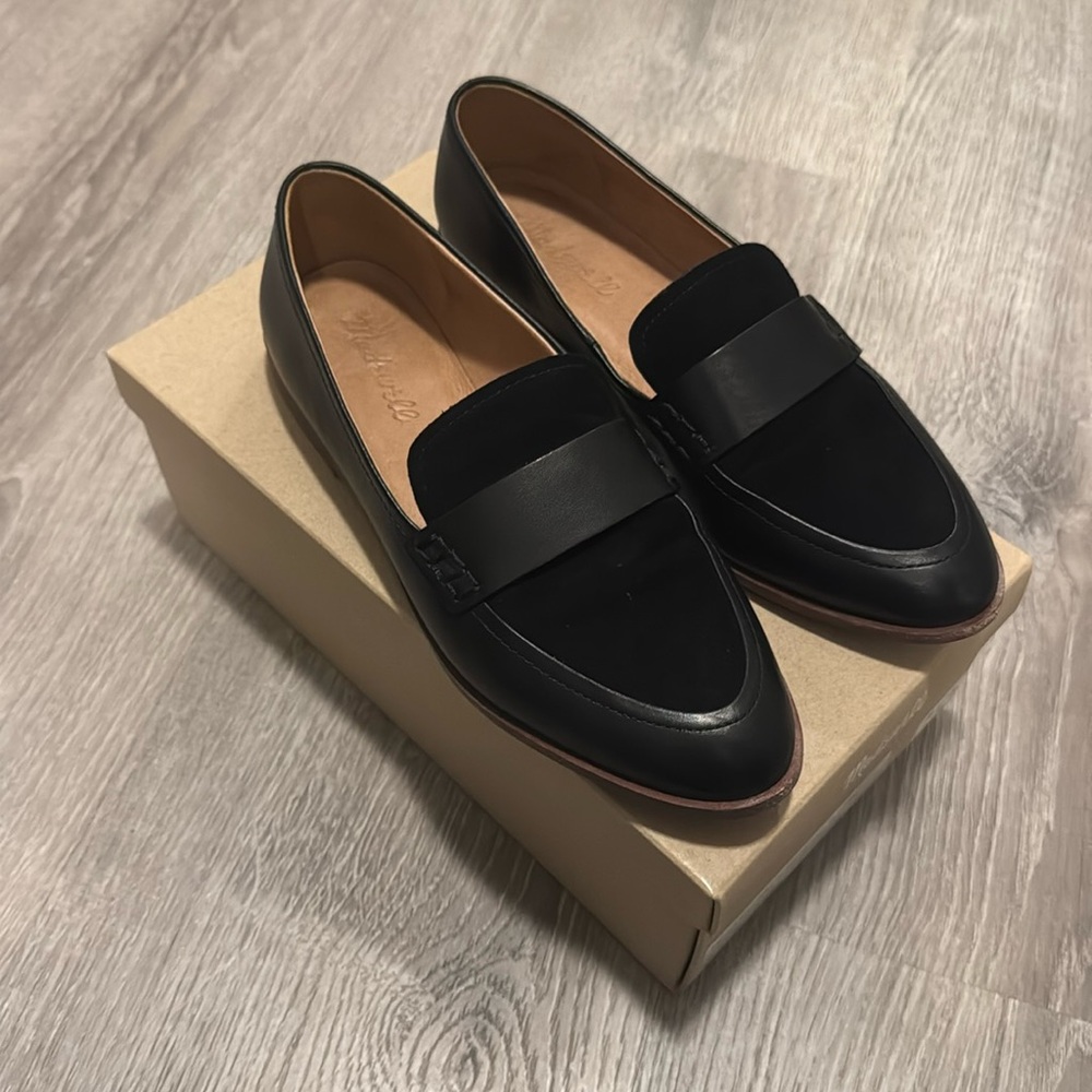 Madewell black leather loafers size 7